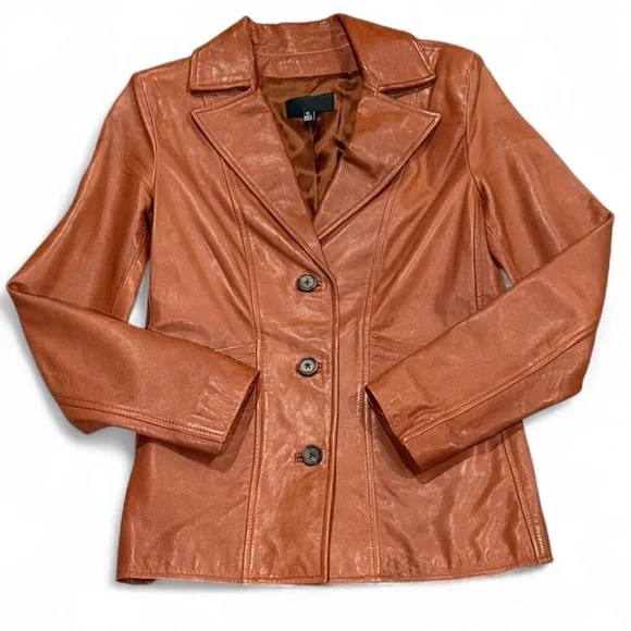 Nili Lotan Alda Lambskin Leather Jacket Sienna Brown XS - Picture 2 of 10